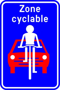 Panneau F111 : zone cyclable